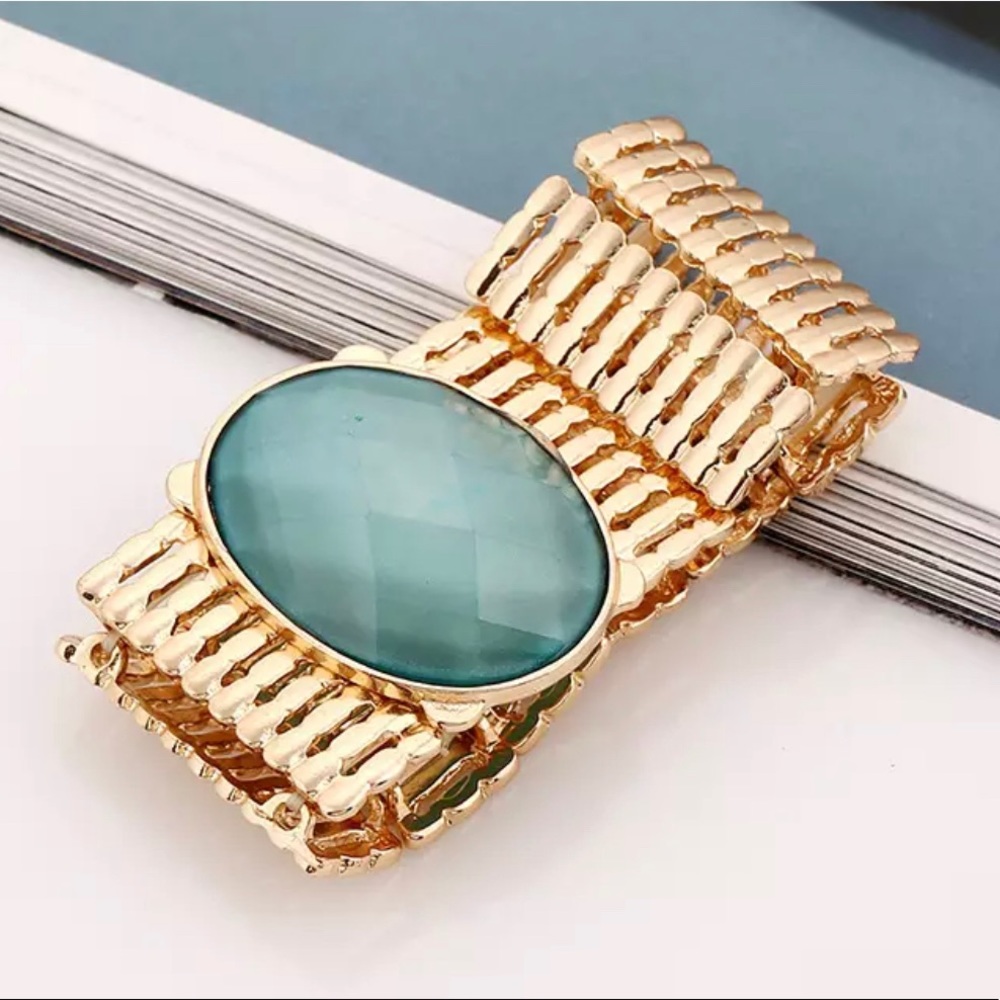 Maxi Wide Round Stone Bangle,